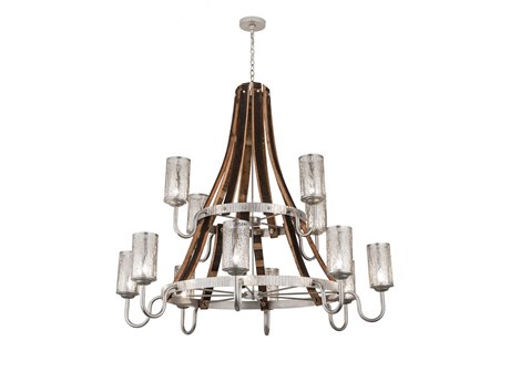 Meyda Barrel Stave 12-Light Brown Glass Tiered Chandelier
