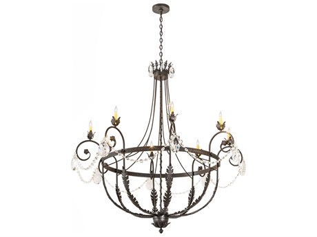 Meyda Antonia 8-Light Brown Crystal Glass Candelabra Chandelier