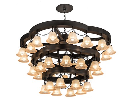 Meyda Cretella 36-Light Black Glass Empire Tiered Chandelier