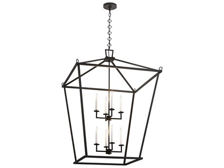 Meyda Kitzi 8-Light Black Glass Tiered Chandelier