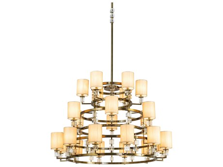 Meyda 24-Light Gold Glass Tiered Chandelier