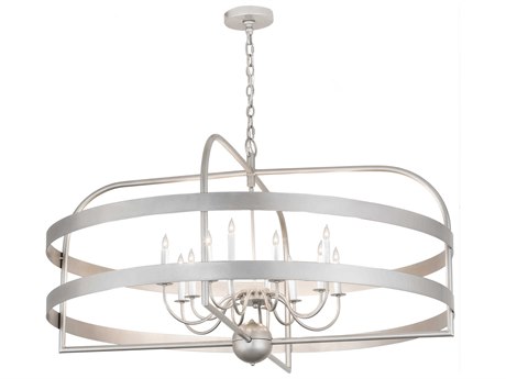 Meyda Aldari 12-Light Nickel Candelabra Geometric Chandelier