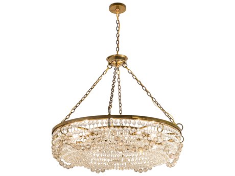 Meyda Sardinia 12-Light Gold Crystal Glass Chandelier