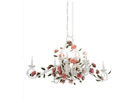 Meyda 12-Light Green Glass Candelabra Chandelier
