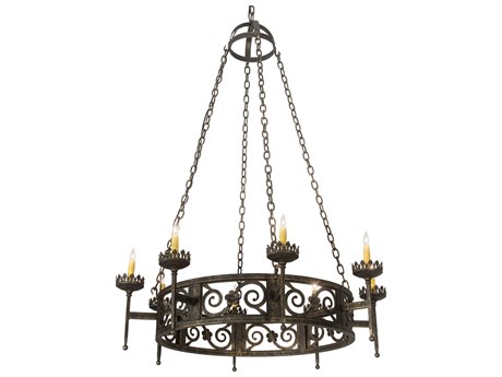 Meyda Majella 8-Light Bronze Glass Candelabra Chandelier