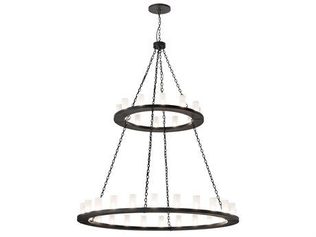 Meyda Loxley 36-Light Black Cylinder Round Chandelier