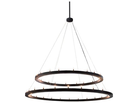 Meyda Loxley 36-Light Black LED Candelabra Round Tiered Chandelier