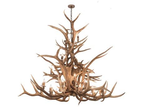 Meyda Antlers 24-Light Copper Candelabra Chandelier