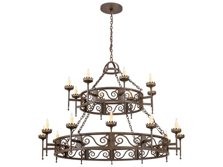 Meyda Majella 20-Light Brown Candelabra Tiered Chandelier