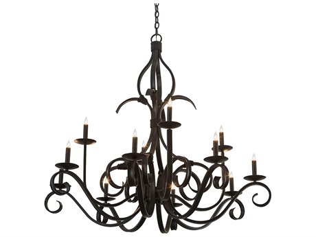 Meyda 12-Light Black Candelabra Chandelier