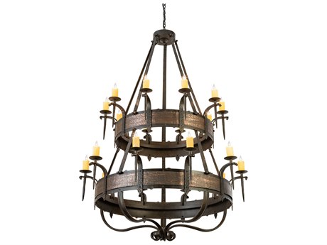 Meyda Costello 20-Light Black Candelabra Tiered Chandelier