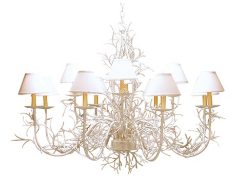 Meyda 12-Light Chrome White Empire Chandelier
