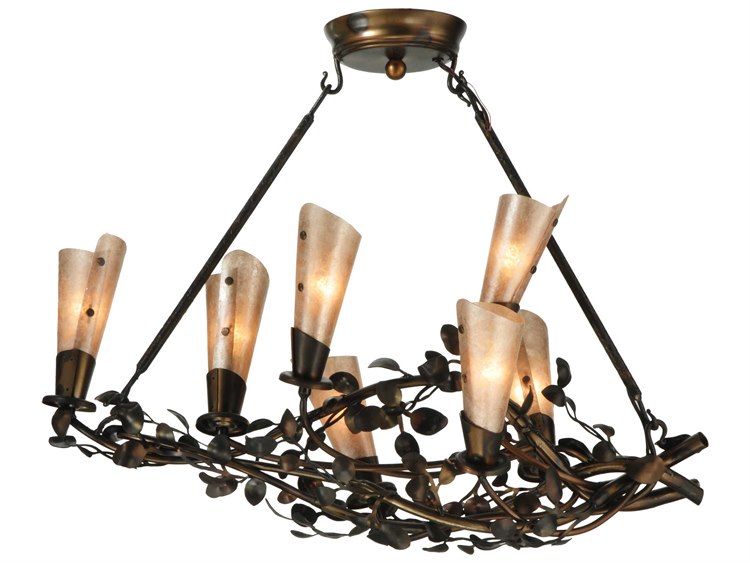 Meyda Lodge 7-Light Brown Glass Chandelier