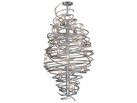 Meyda Cyclone 30" Wide 18-Light-Light Silver Cylinder Tiered Chandelier