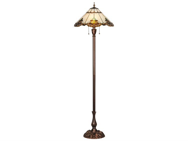 Meyda Shell with Jewels Bronze Tiffany Floor Lamp