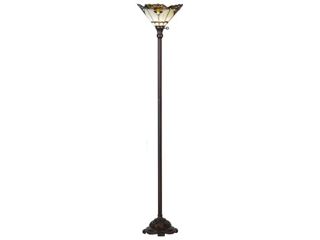 Meyda Shell with Jewels Bronze Tiffany Torchiere