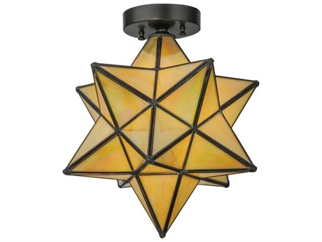 Meyda Moravian Star 12" 1-Light Bronze Flush Mount