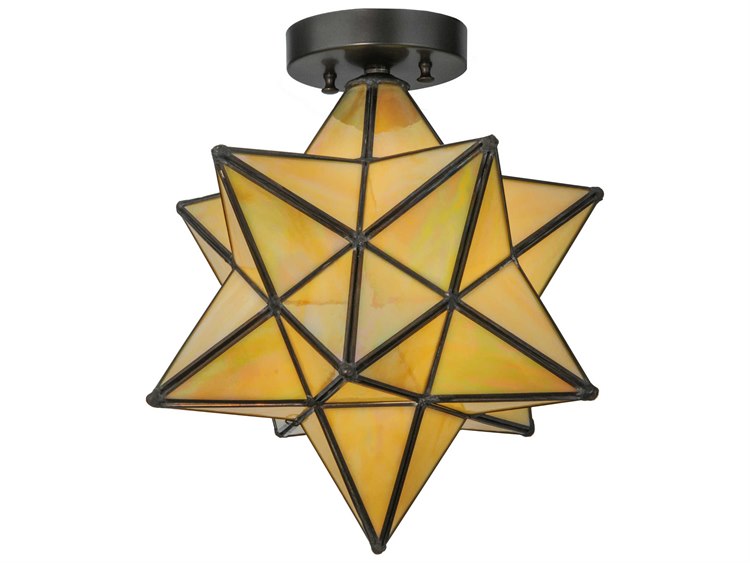 Meyda Moravian Star 1-Light Bronze Flush Mount