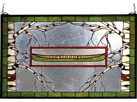 Meyda North Country Canoe Stained Glass Window