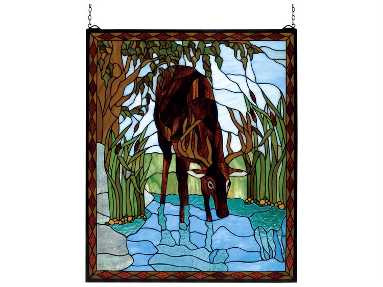 Meyda Deer Stained Glass Window