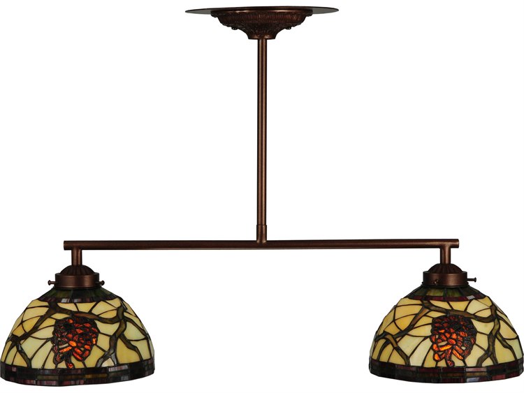 Meyda Lodge 2-Light Bronze Bowl Island Pendant