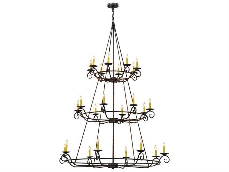 Meyda Estrella 60" Wide 2-Light Brown Candelabra Tiered Chandelier