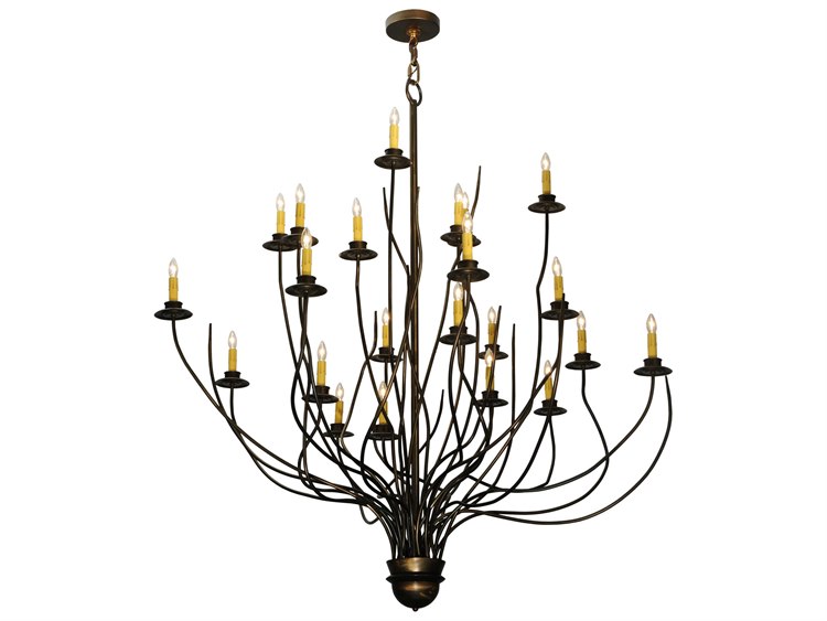 Meyda Lodge 2-Light Copper Candelabra Chandelier