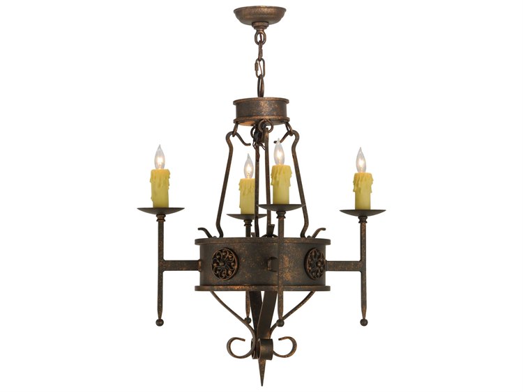 Meyda Lorenzo 4-Light Brass Candelabra Chandelier