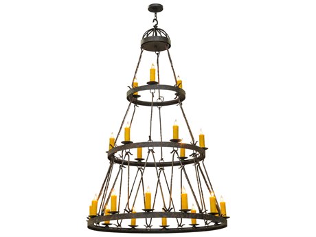 Meyda Lakeshore 2-Light Brown Candelabra Tiered Chandelier