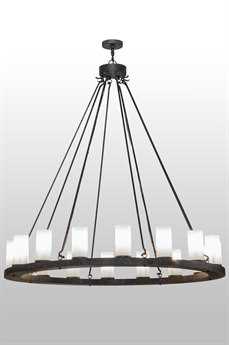 Meyda Deina 16-Light-Light Bronze Glass Candelabra Cylinder Round Chandelier