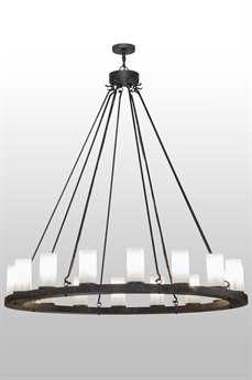 Meyda Deina 60" Wide 16-Light-Light Bronze Glass Candelabra Cylinder Round Chandelier