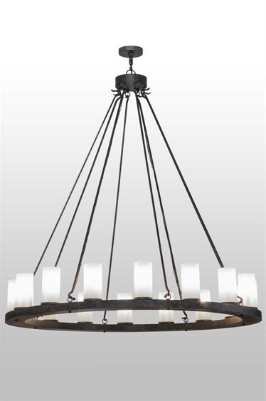Meyda Deina 16-Light-Light Bronze Glass Candelabra Cylinder Round Chandelier