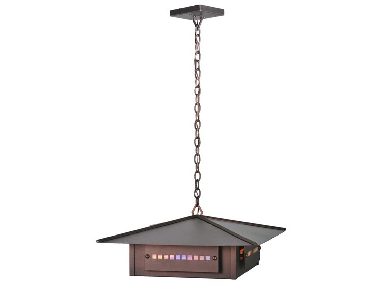 Meyda Moss Creek 4-Light Bronze Glass Pendant