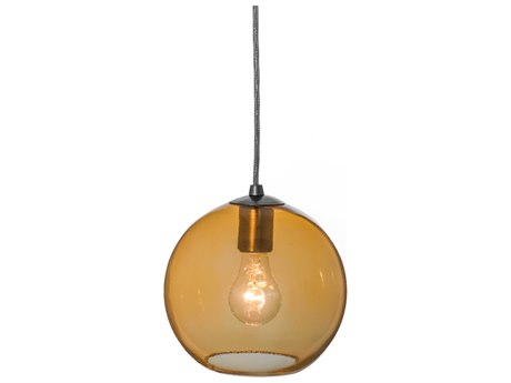 Meyda Bola 8" 1-Light Gray Glass Globe Mini Pendant