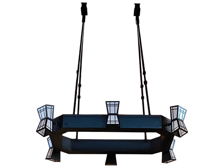 Meyda Lodge 6-Light Black Island Pendant