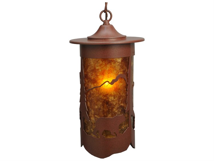 Meyda Lodge 1-Light Red Lantern Pendant