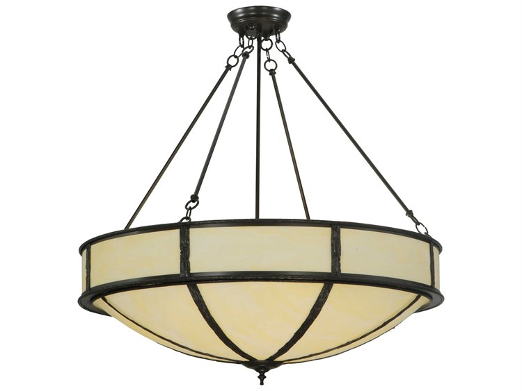 Meyda Lodge 6-Light Bronze Glass Bowl Pendant
