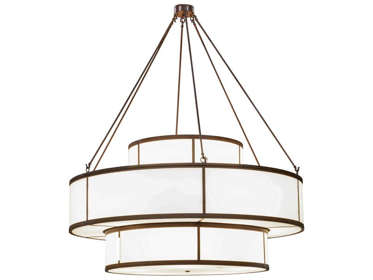 Meyda Lodge 20-Light Brown Drum Tiered Pendant