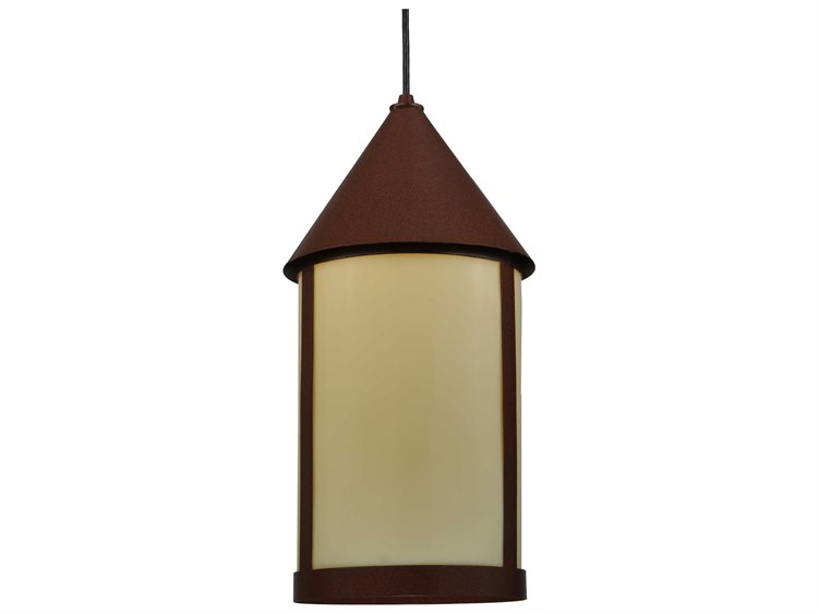 Meyda Lodge 1-Light Red Cylinder Pendant