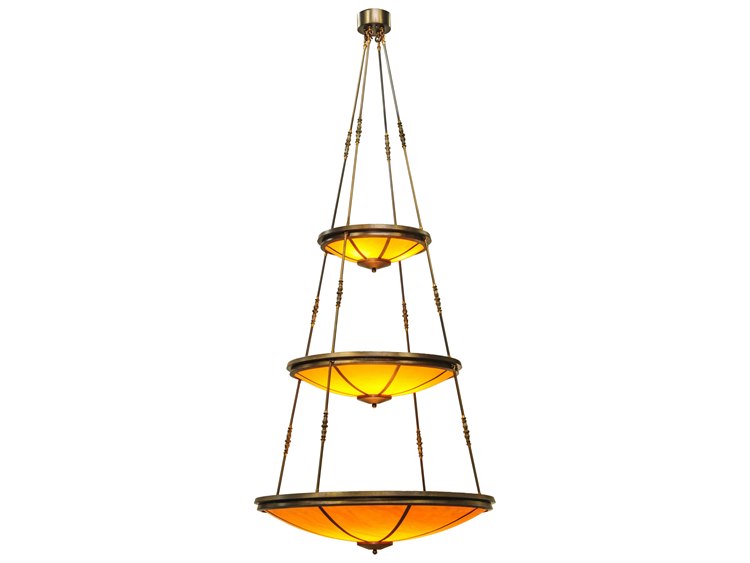 Meyda Lodge 1-Light Copper Bowl Tiered Pendant