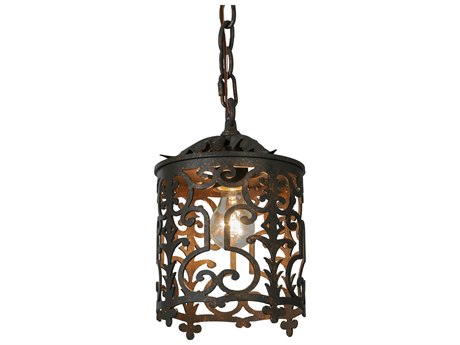 Meyda Lodge 8" 1-Light Bronze Lantern Pendant