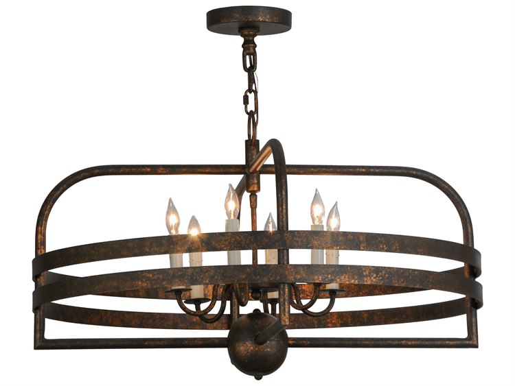 Meyda Aldari 6-Light Bronze Geometric Pendant