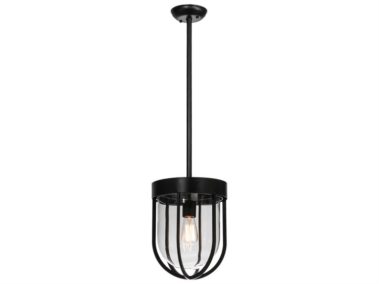 Meyda Lodge 1-Light Black Bell Pendant