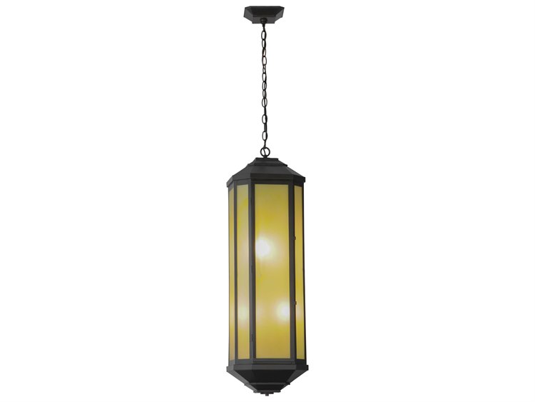 Meyda Lodge 4-Light Bronze Glass Cylinder Pendant
