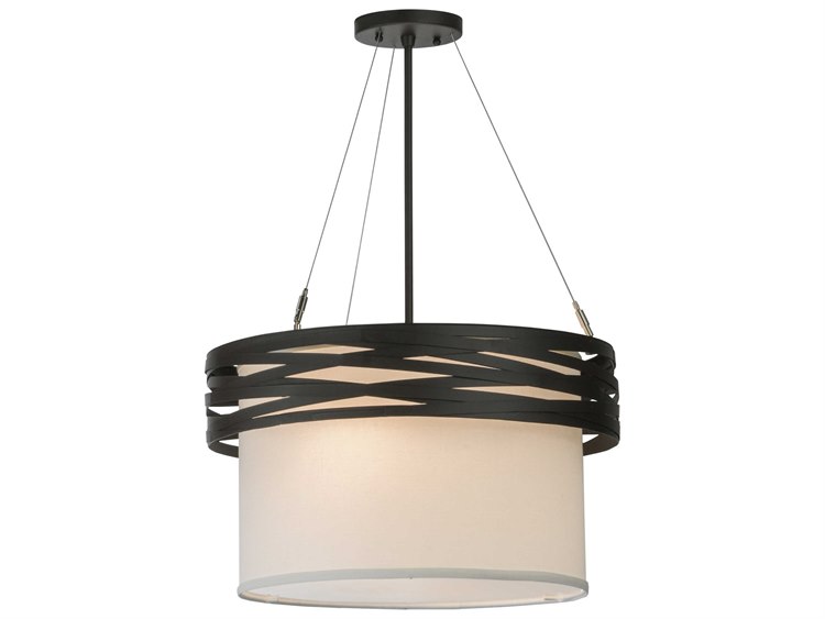 Meyda Lodge 2-Light Bronze Drum Pendant