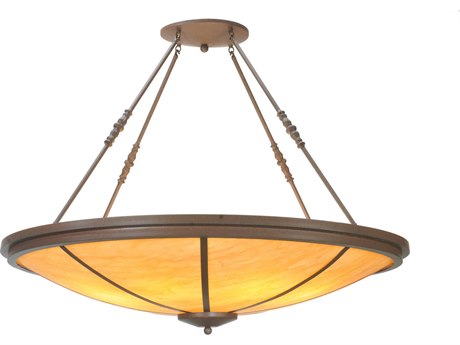 Meyda Commerce 48" 8-Light Brown Bowl Semi Flush Mount