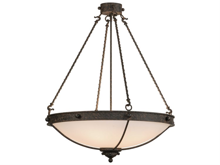 Meyda Lodge 6-Light Bronze Bowl Semi Flush Mount