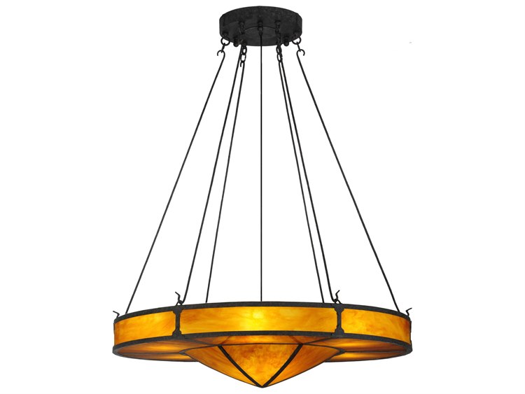 Meyda Lodge 8-Light Black Semi Flush Mount