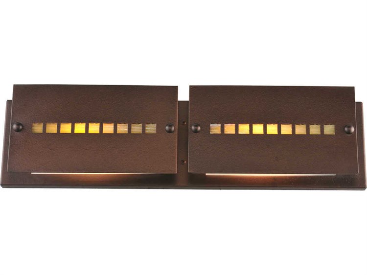 Meyda Moss Creek 2-Light Bronze Glass Vanity Light