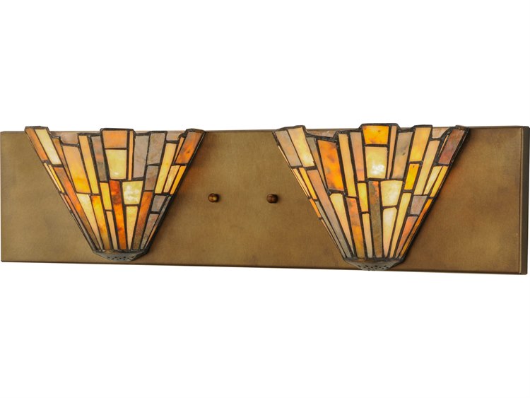 Meyda Lodge 2-Light Copper Tiffany Vanity Light